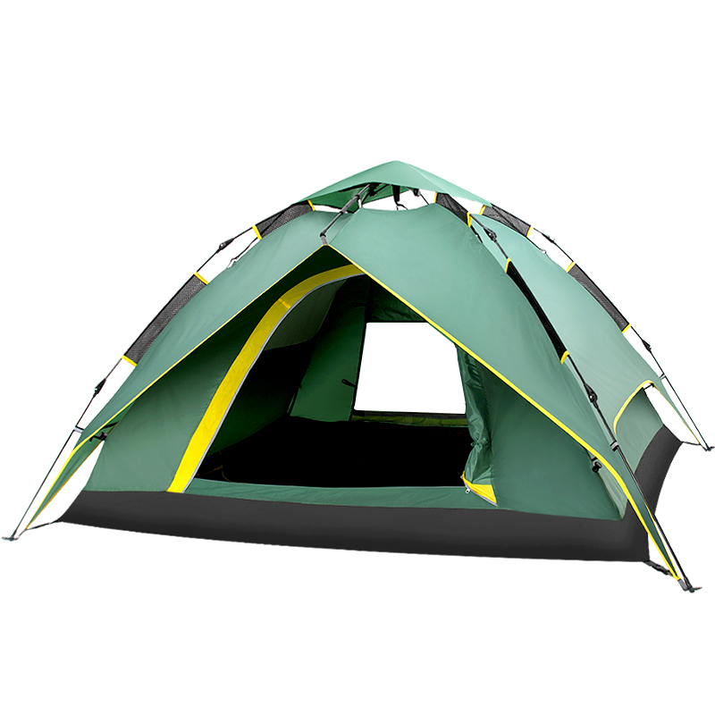 迷彩帐篷户外折叠2人3-4人野外露营全自动双层加厚防晒雨沙滩旅行图片