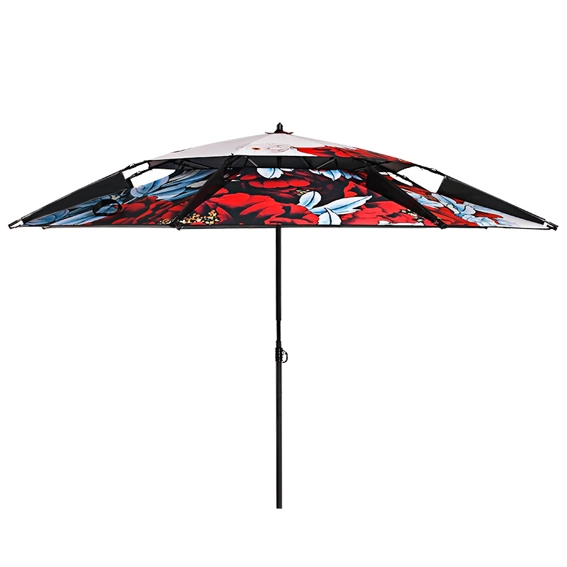 【零漏雨】海迪2.4米双层加厚钓鱼伞2.2米万向防雨钓鱼超轻太阳伞图片